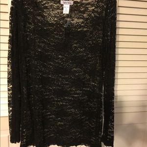 Black lace tee